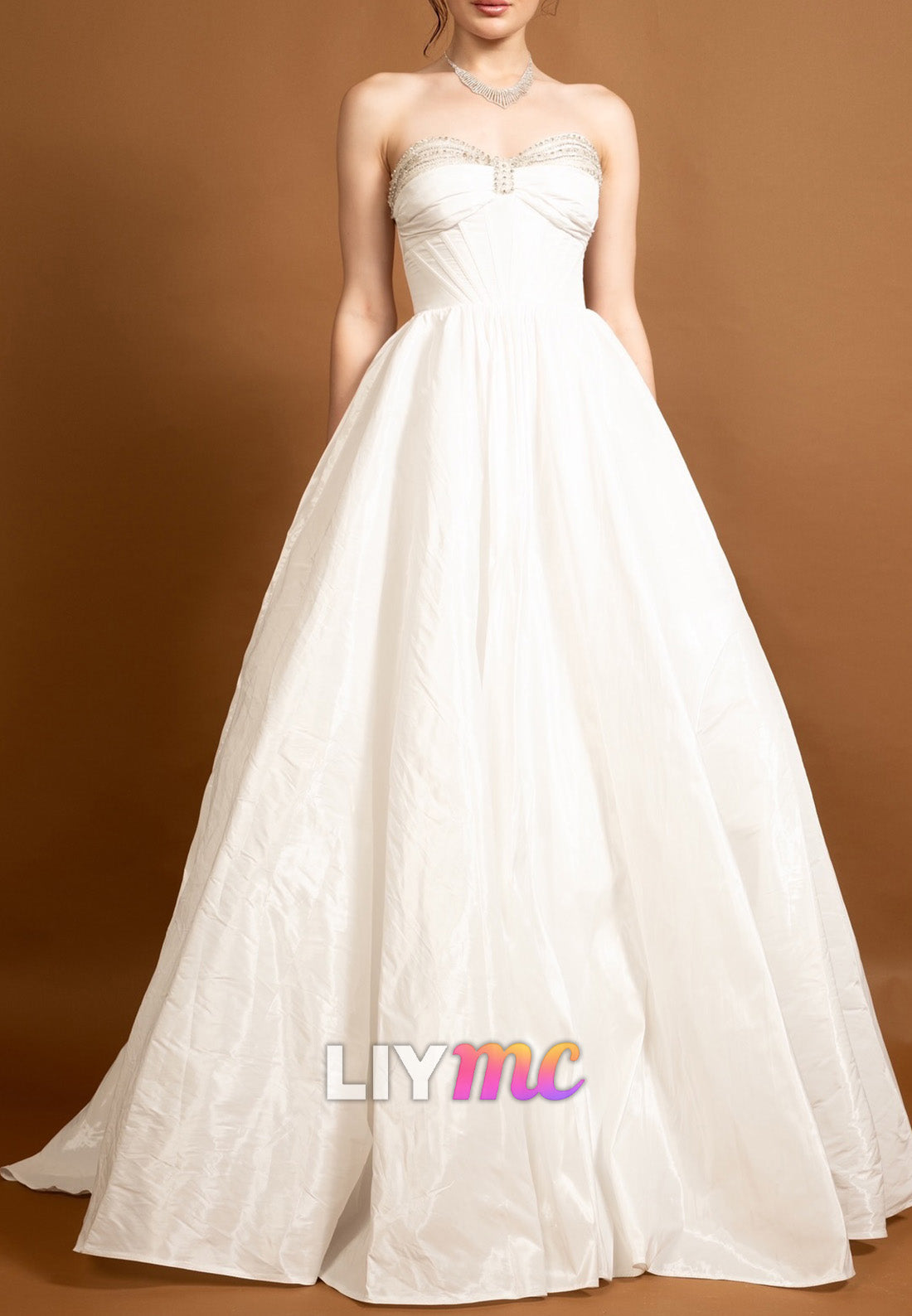 Sweetheart Sleeveless Pleated A-Line Wedding Dress