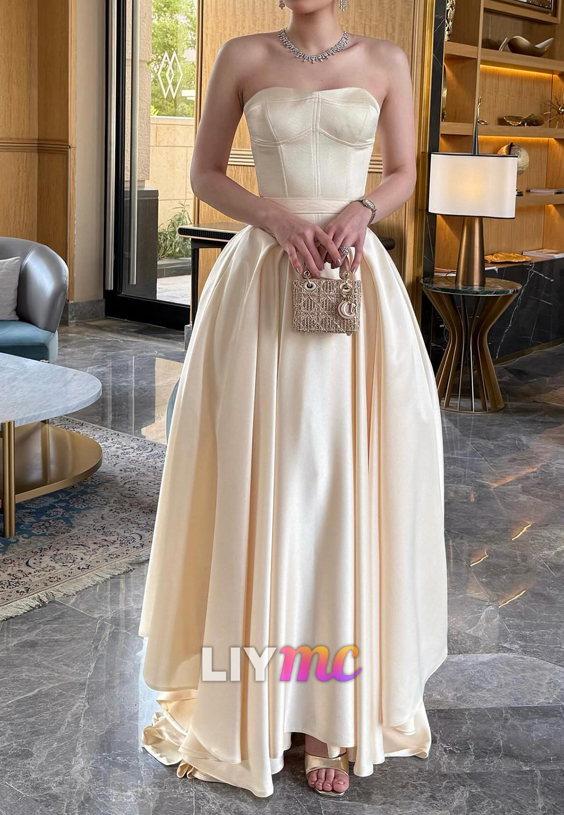Sweetheart Sleeveless Pleated Satin A-Line Prom Dress
