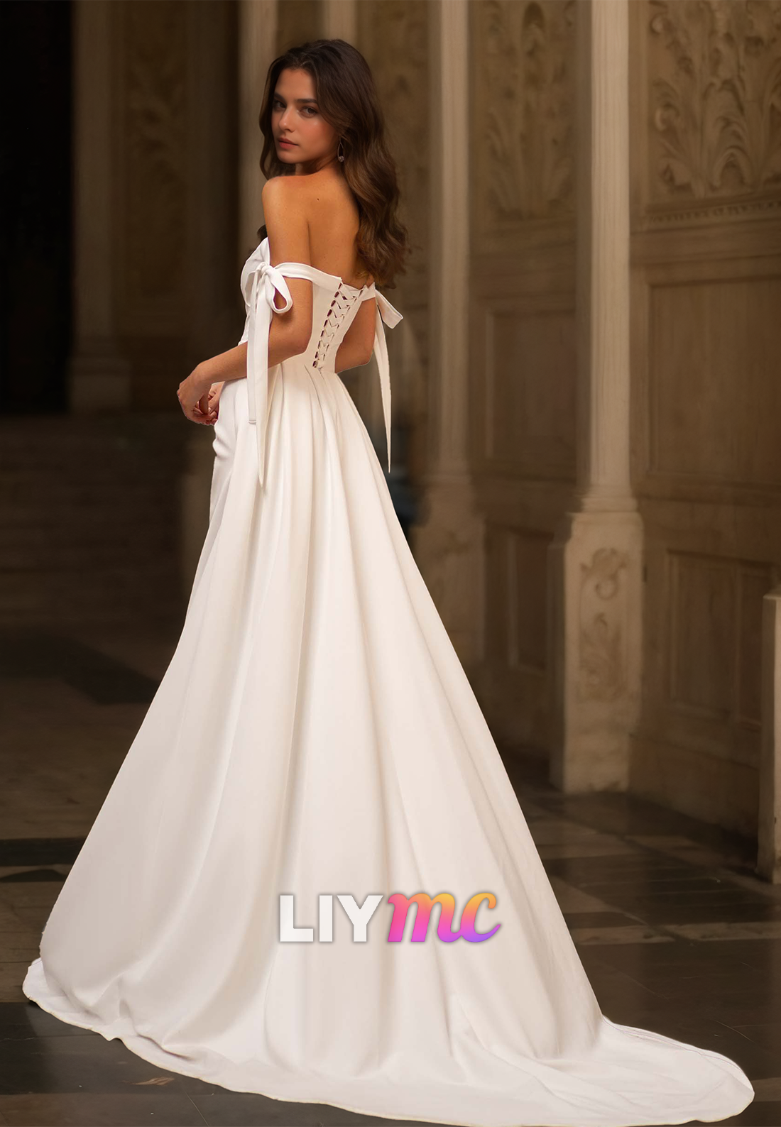 Sweetheart Sleeveless Ruched Side Slit Sheath Beach Wedding Dress