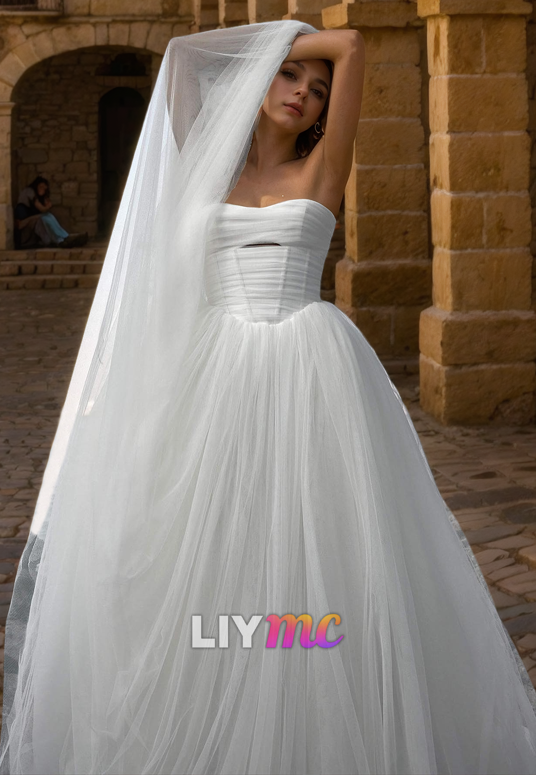 Sweetheart Sleeveless Tulle Ball Gown A-Line Wedding Dress