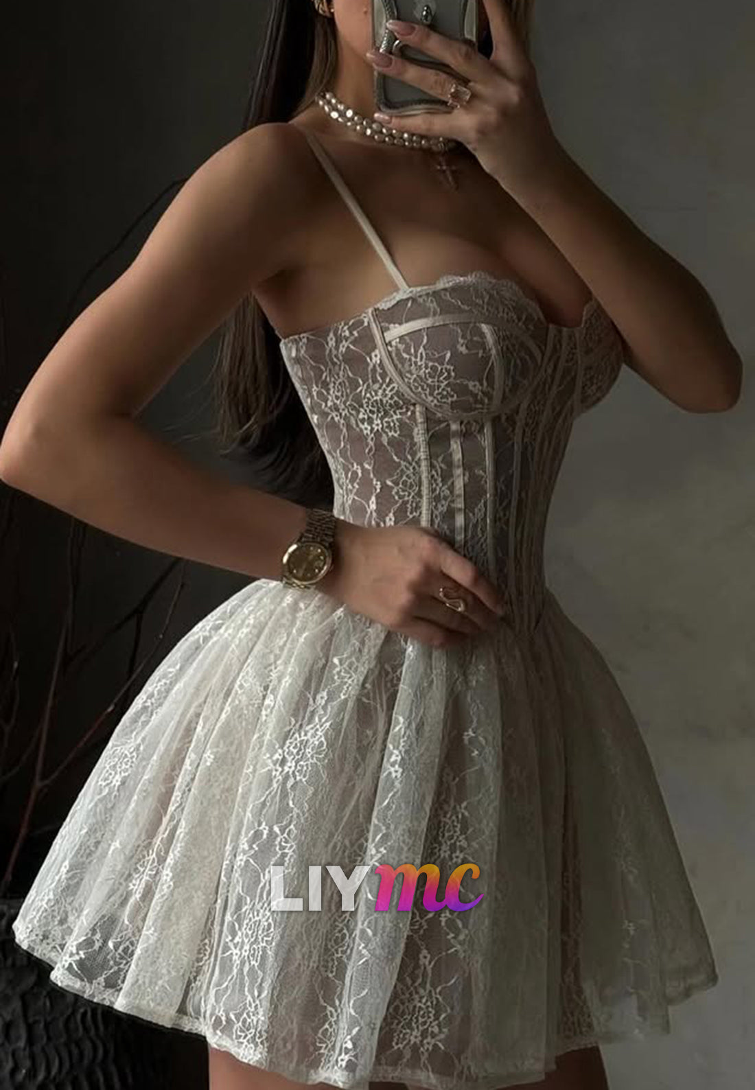 Sweetheart Spaghetti Straps Appliques A-Line Party Homecoming Dress