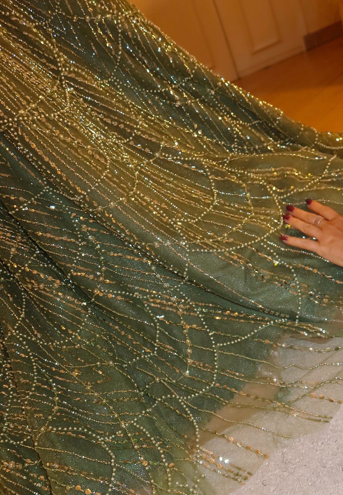 Sweetheart Spaghetti Straps Beaded Embroidery A-Line Prom Dress