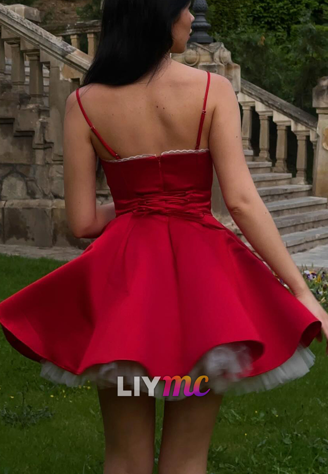 Sweetheart Spaghetti Straps Pleated A-Line Party Homecoming Dress