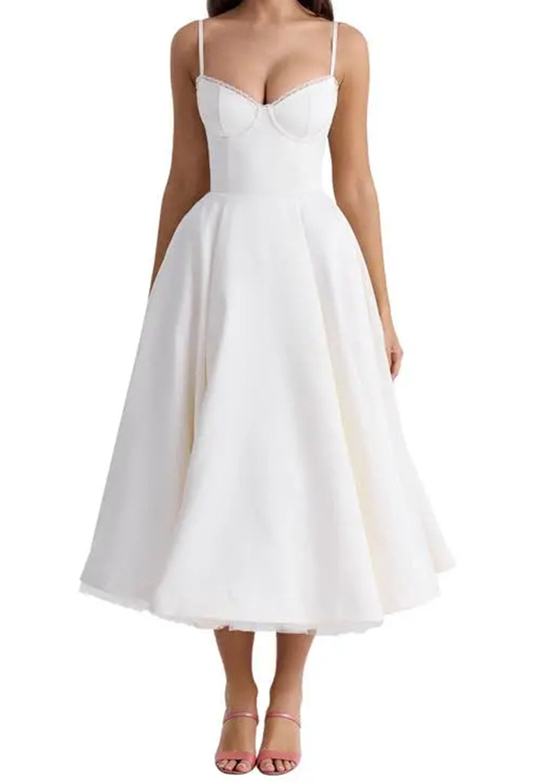 Sweetheart Spaghetti Straps Pleated A-Line Prom Dress