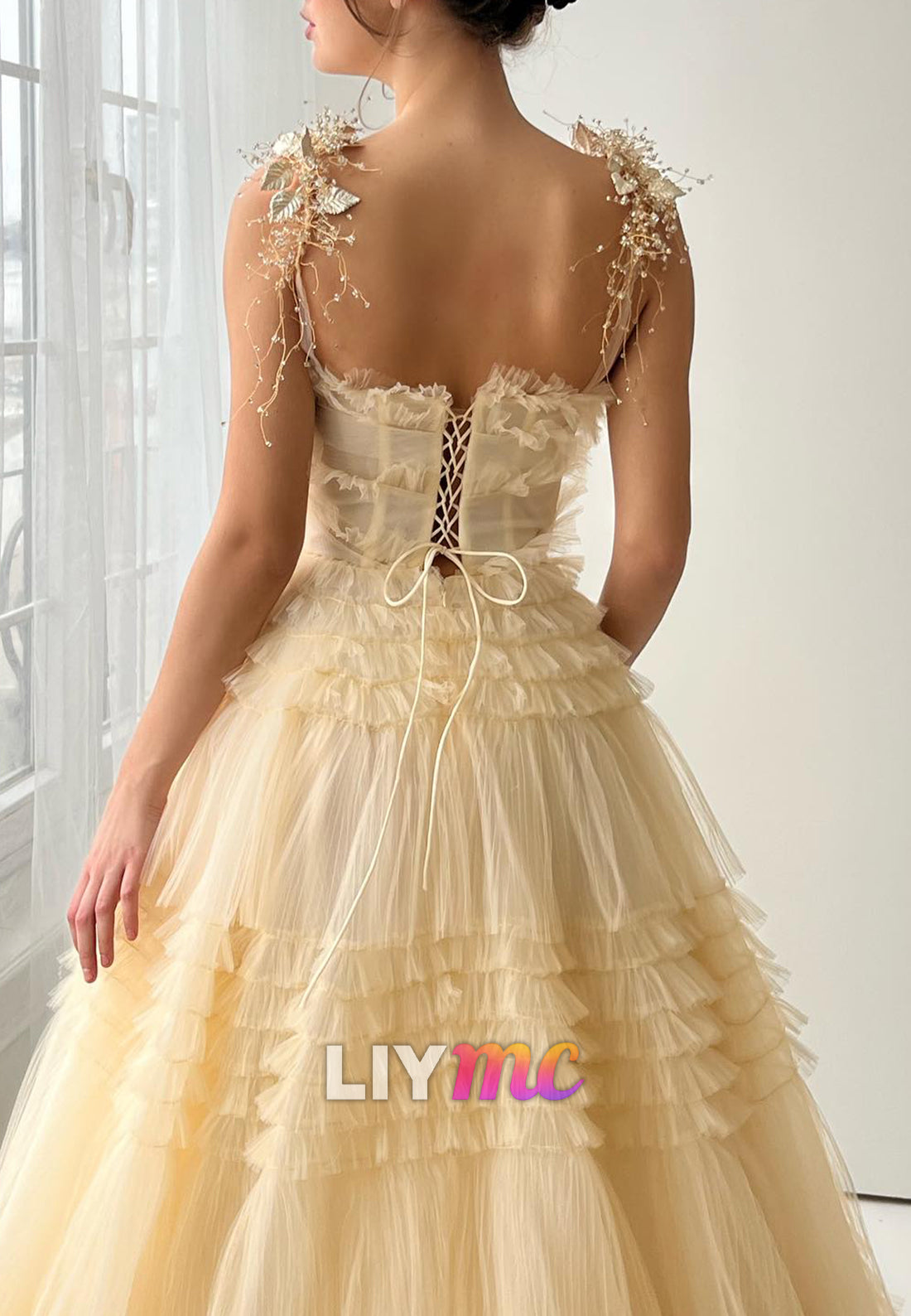 Sweetheart Spaghetti Straps Tulle Prom Dress A-Line Party Dress