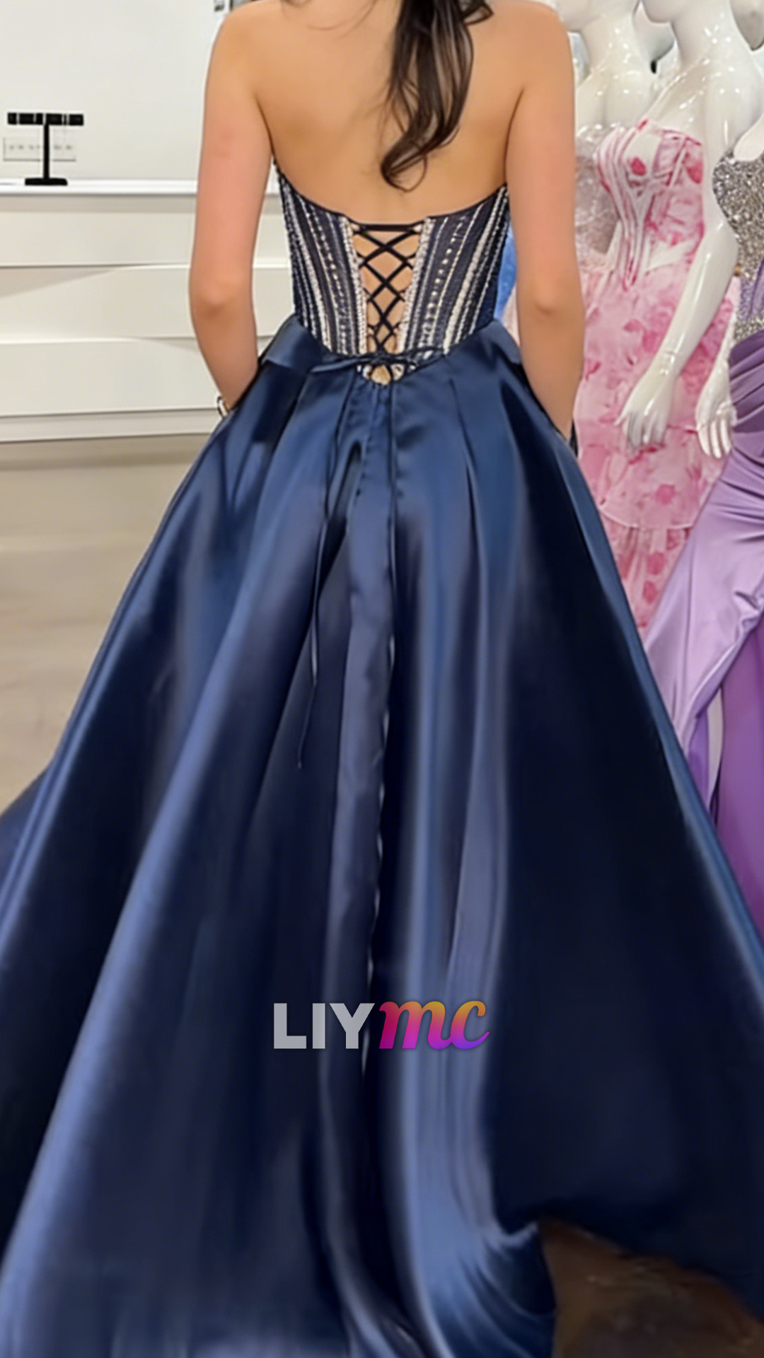 Sweetheart Strapless Beaded A-Line Prom Dress