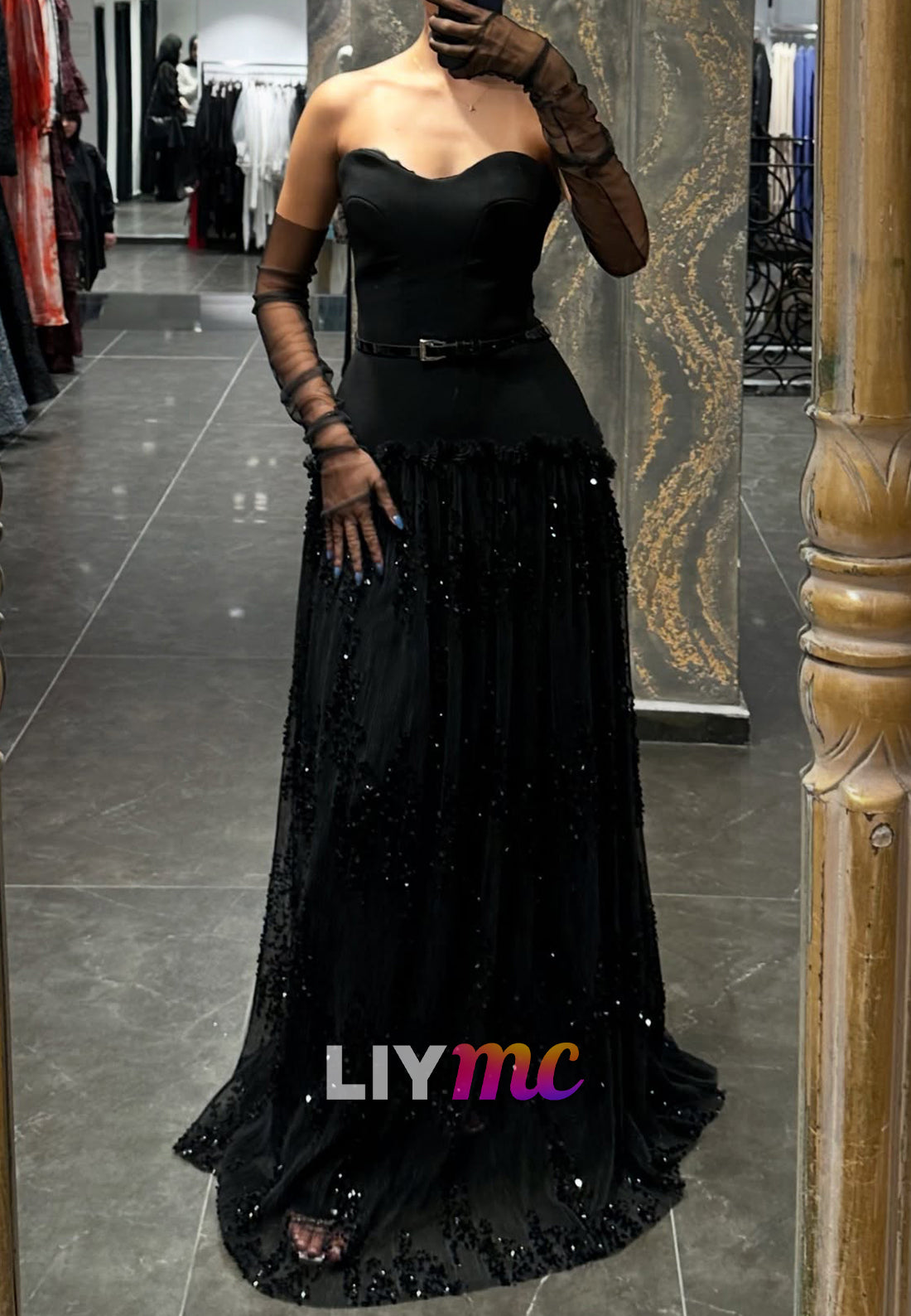 Sweetheart Strapless Beaded Embroidery A-Line Formal Dress