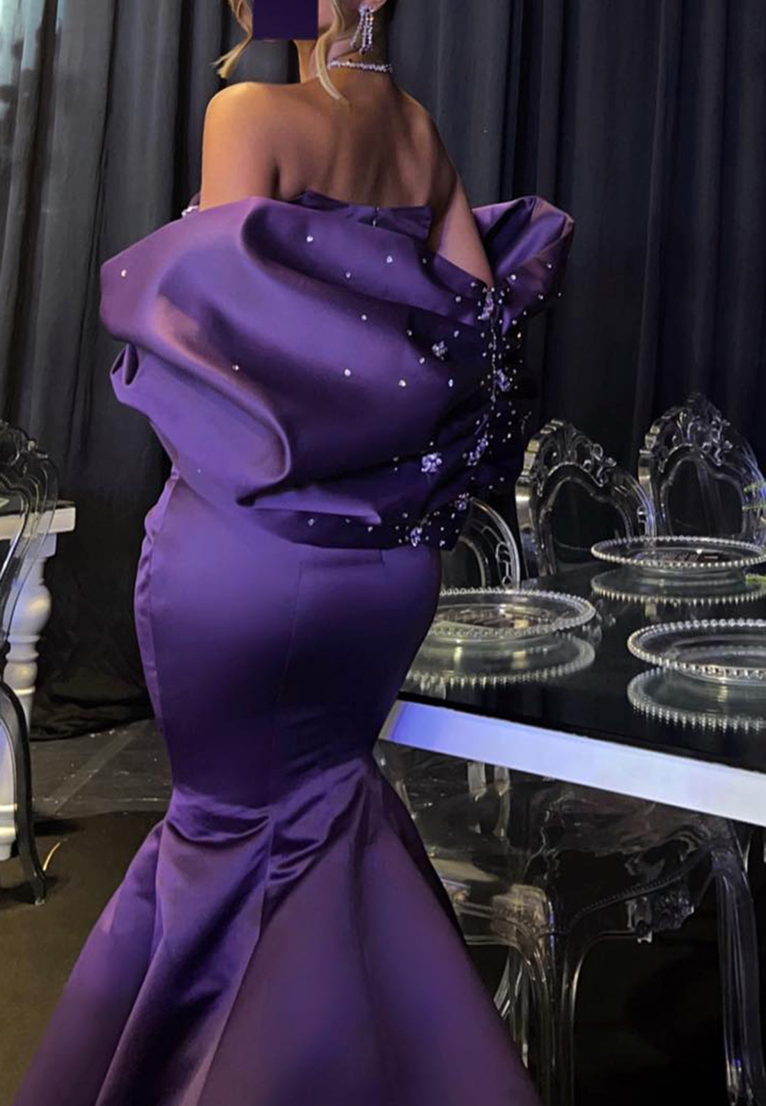 Sweetheart Strapless Beaded Sleek Mermaid Evening Dress