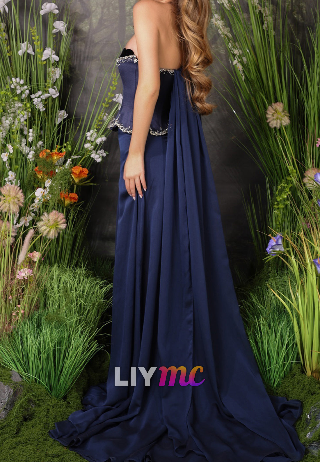 Sweetheart Strapless Corset Evening Dress A-Line Prom Dress