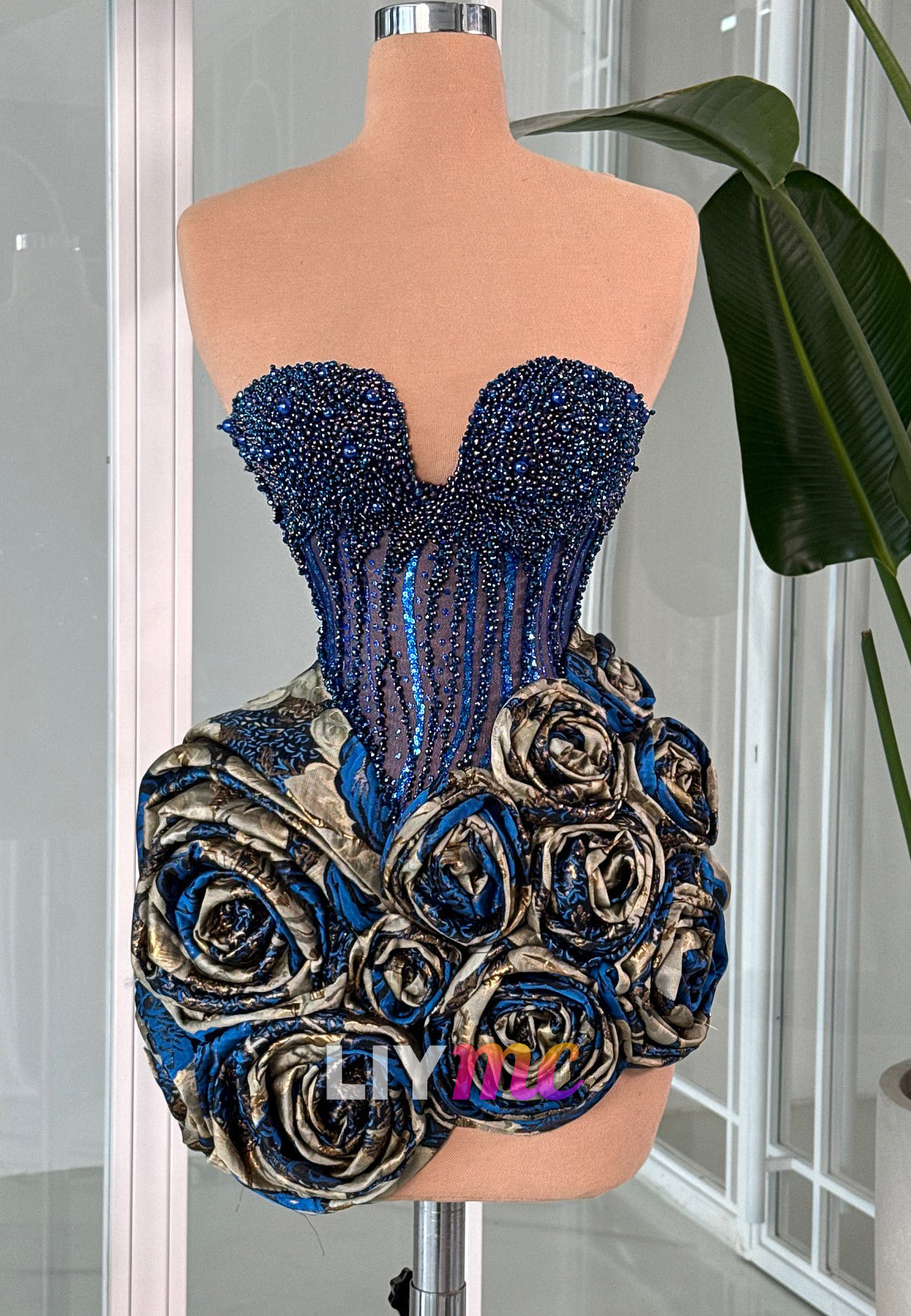 Sweetheart Strapless Floral Embellished Beaded A-Line Party Homecoming Dress