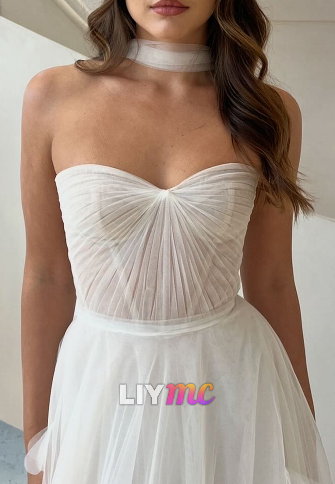 Sweetheart Strapless Floral Embellished Pleated A-Line Wedding Dress