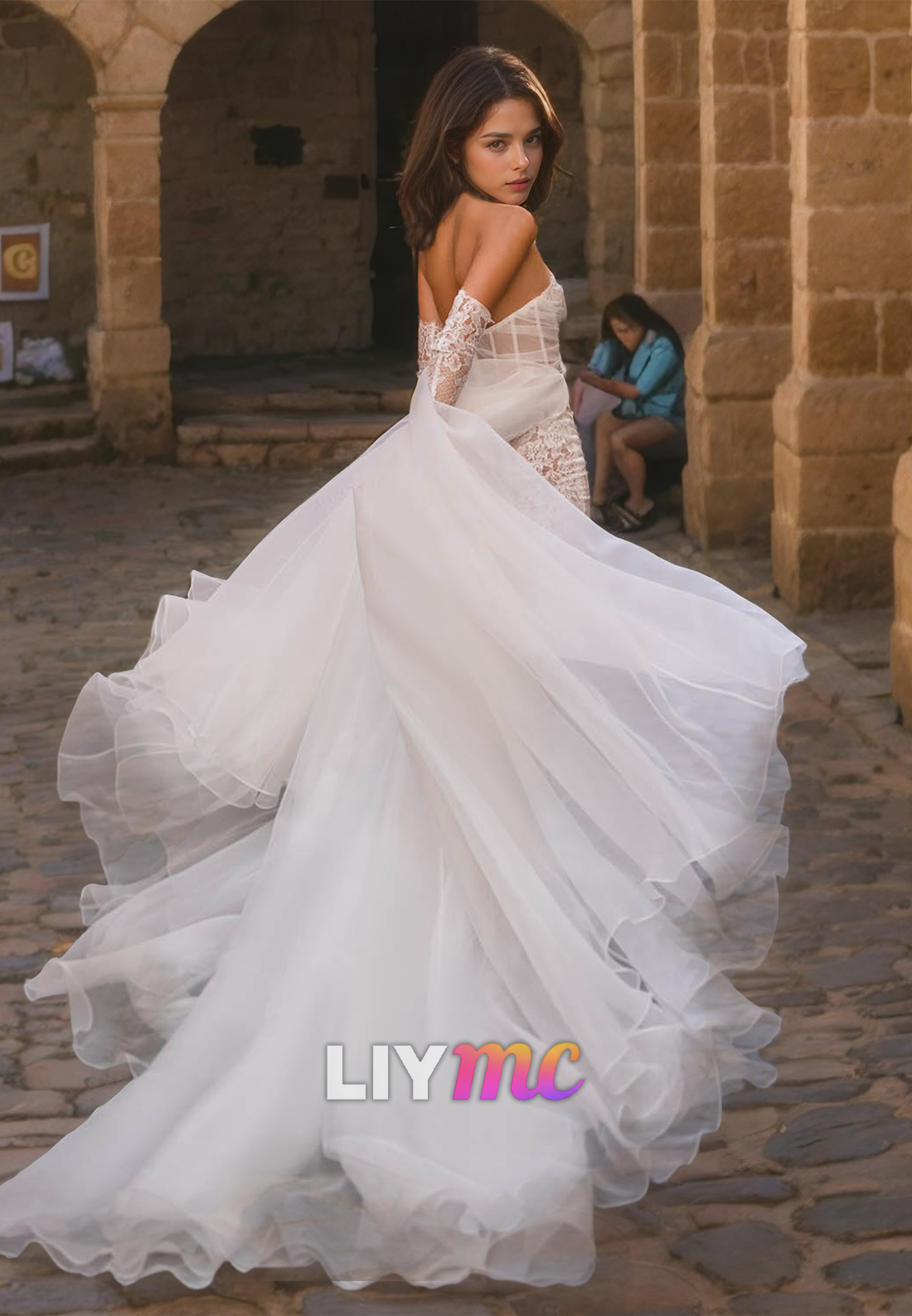 Sweetheart Strapless High Slit A-Line Wedding Dress