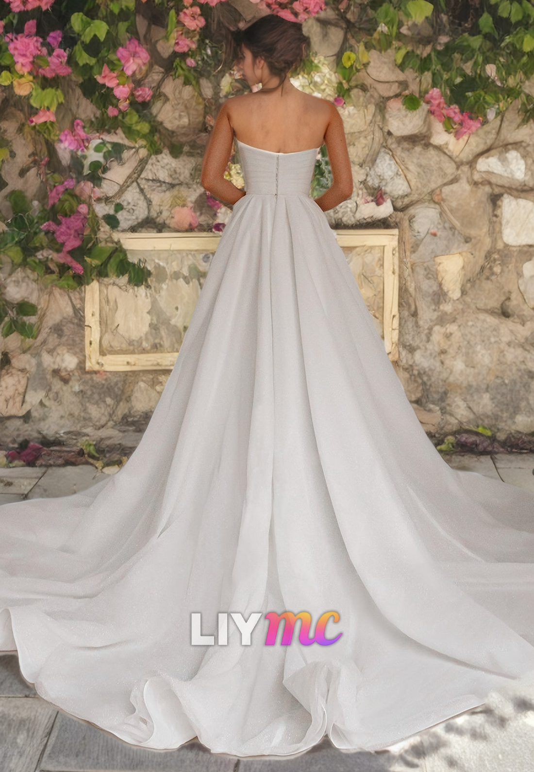 Sweetheart Strapless Pleated A-Line Wedding Dress