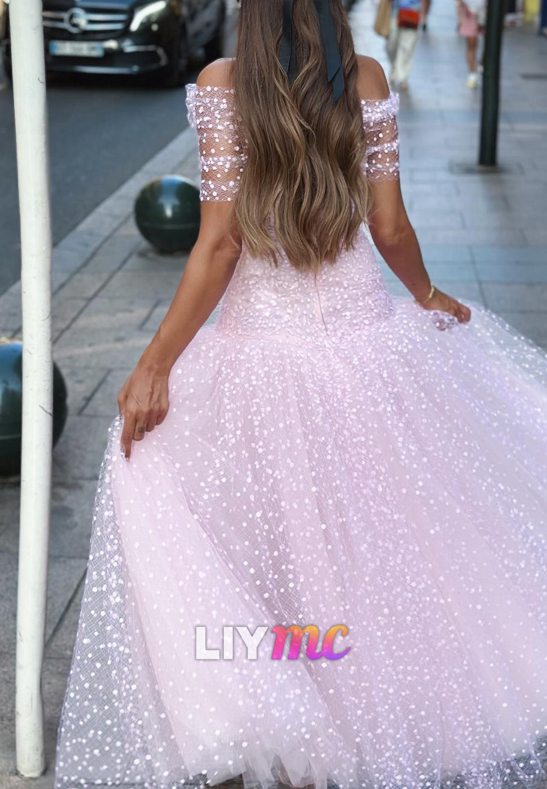 Sweetheart Strapless Pleated Tulle A-Line Midi Prom Dress