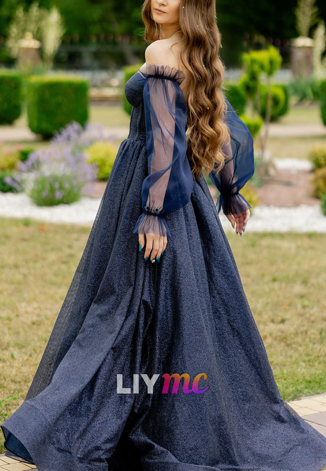 Sweetheart Strapless Sparkly A-Line Prom Dress with Gloves