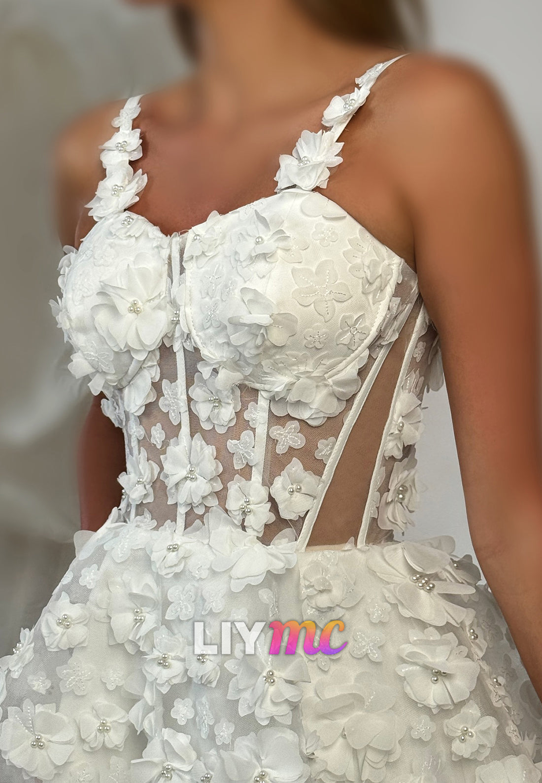 Sweetheart Straps 3D Floral A-Line Party Homecoming Dress
