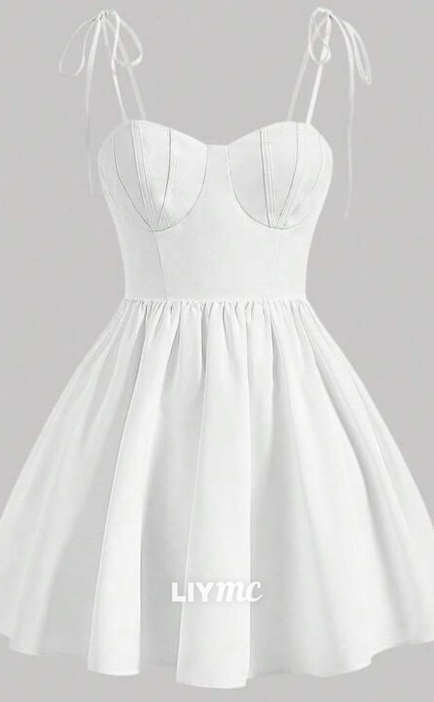 LY292 - Sweetheart Straps A-Line Pleated Short Homecoming Dress