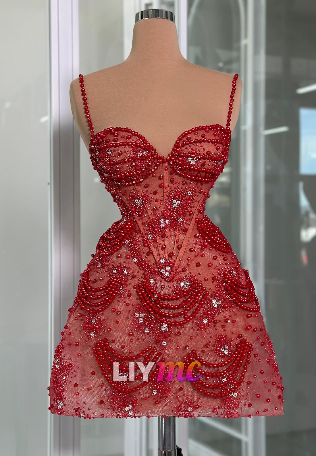 Sweetheart Straps Beaded A-Line Party Homecoming Dress