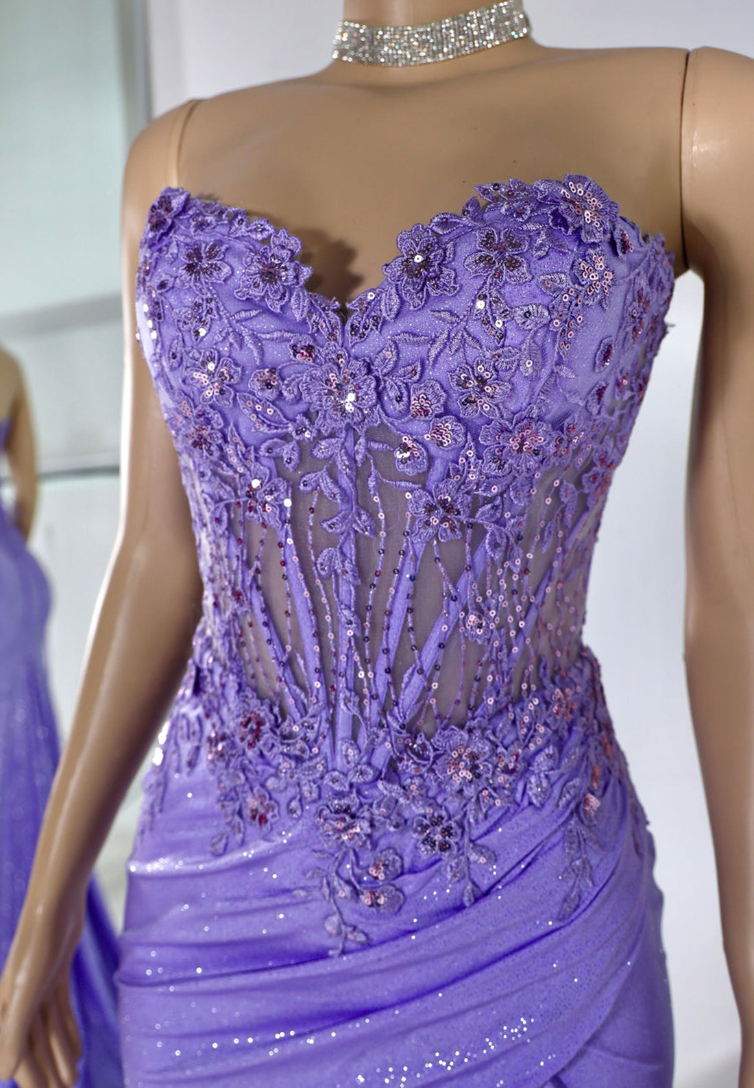 Sweetheart Sleeveless Appliques High Slit Ruched Prom Dress for Black Girls