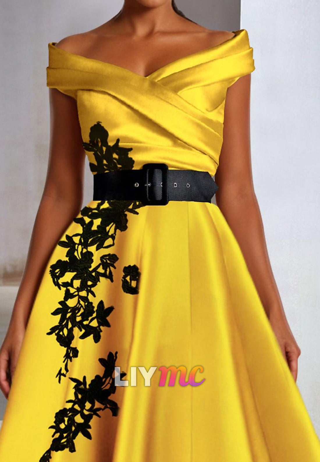 V-Neck Sleeveless Appliques A-Line Mother of Bride Dresss