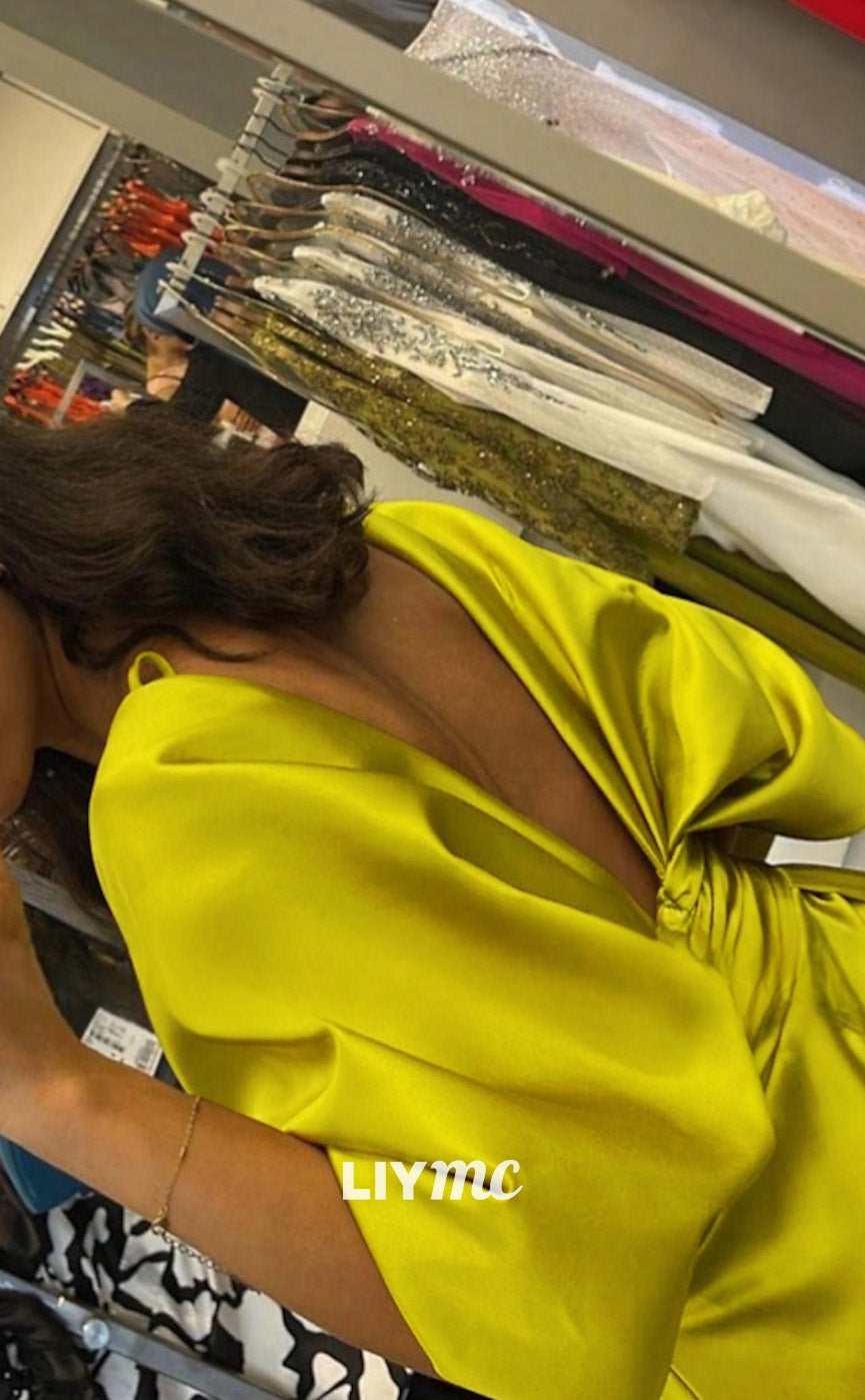 M1278 - V-Neck Half Sleeves Pleated Sheath Mother of Bride Dress Cocktail Dress