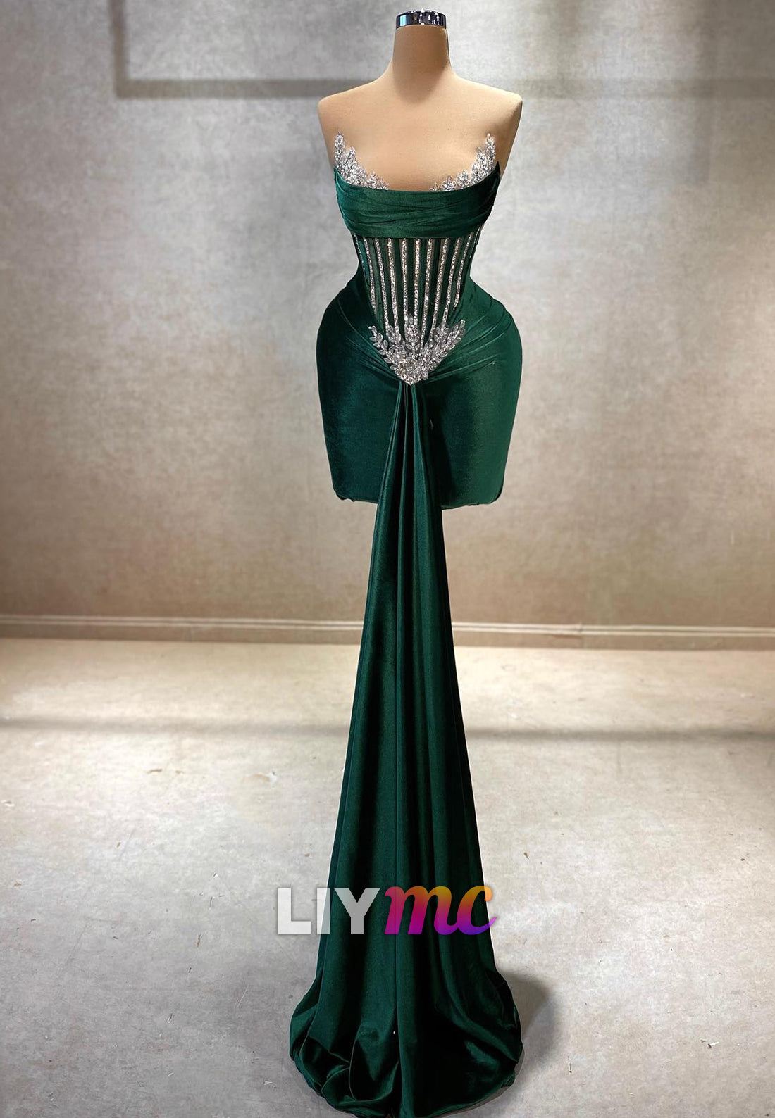 V-Neck Pleated Beaded Fitted Sheath Party Homecoming Dress