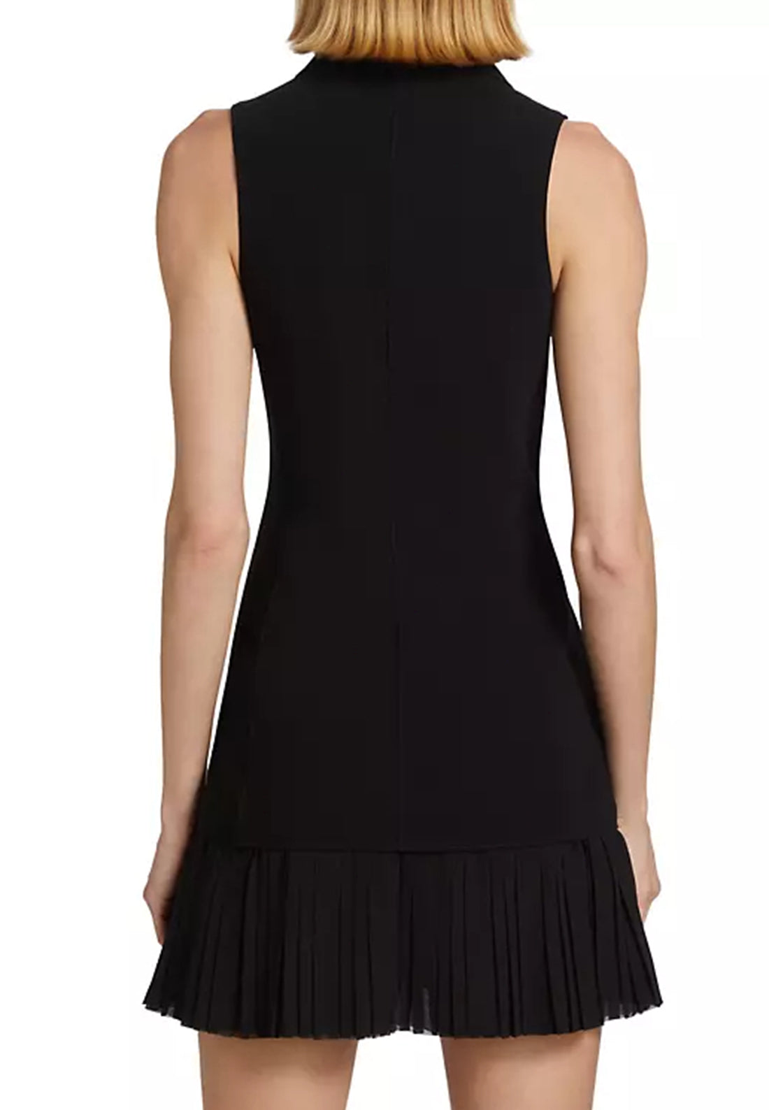 V-Neck Sleeveless Button A-Line Short Work Dress