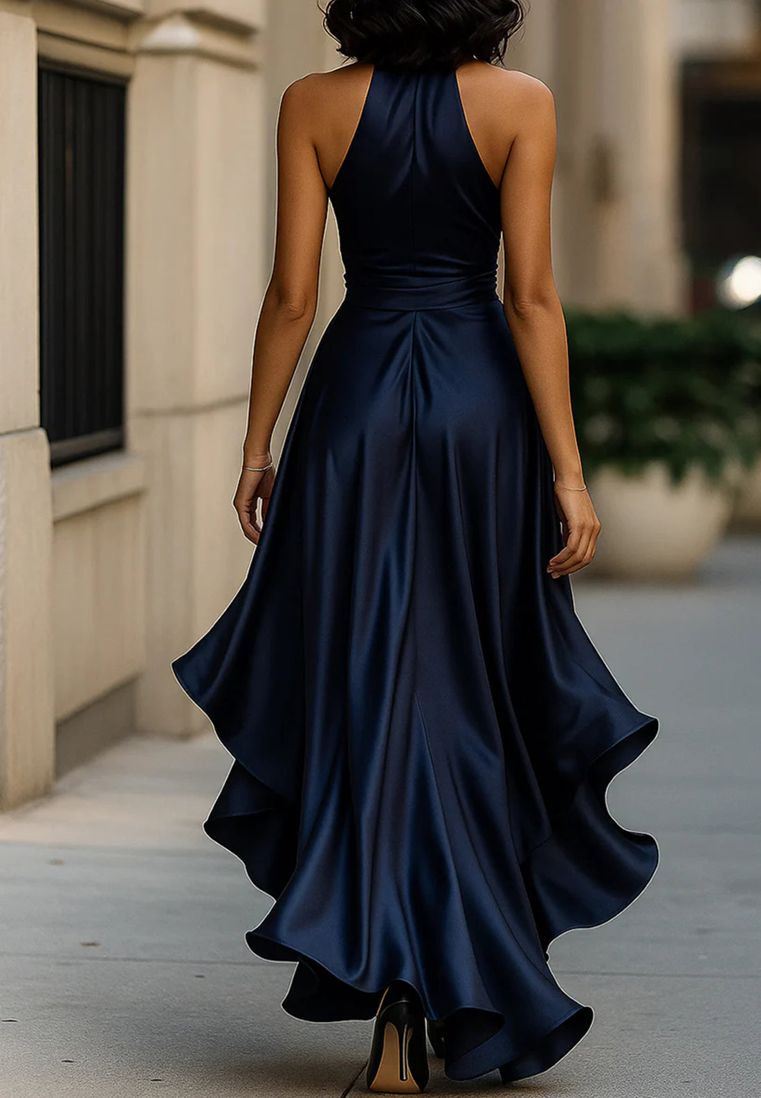 V-Neck Sleeveless Ruched Sheath Wedding Guest Dress