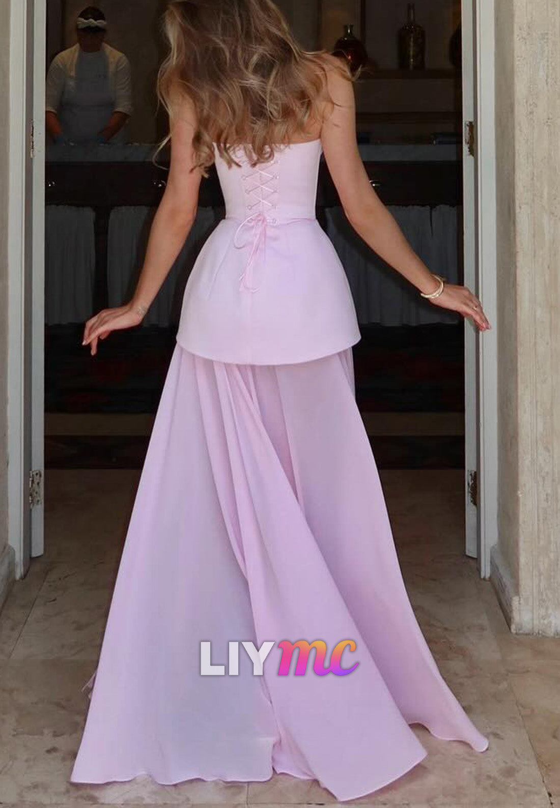 V-Neck Sleeveless Sleek Corset Party Dress A-Line Wedding Guest Dress