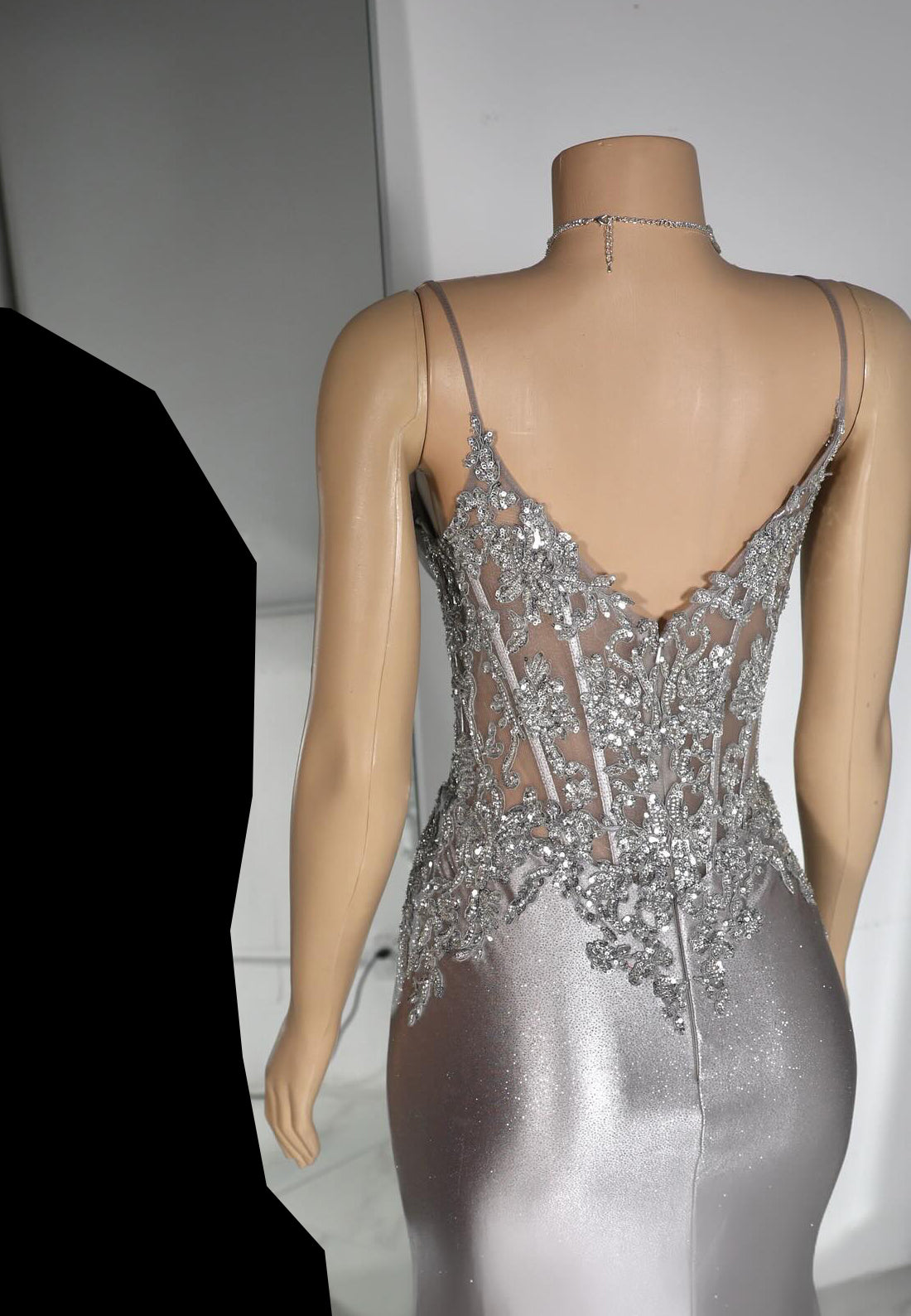 V-Neck Sleeveless Appliques Mermaid Sparkly Prom Dress for Black Girls