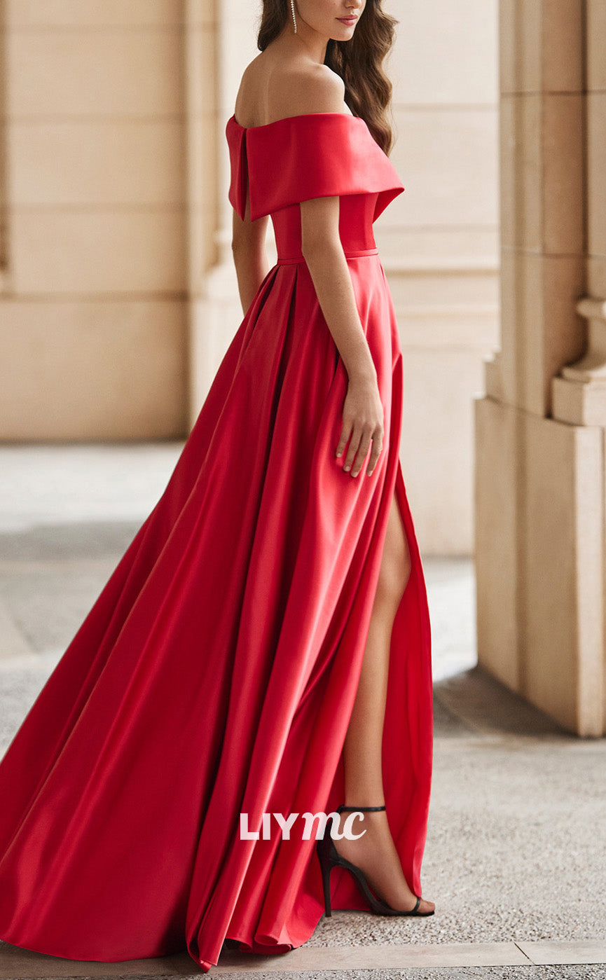 M1289 - V-Neck Strapless Sleek Satin Pleated A-Line Mother of Bride Dress Cocktail Dress