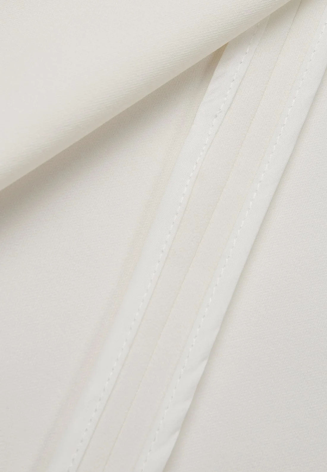 White Buckle Strapless Sleeveless Two-Piece Set