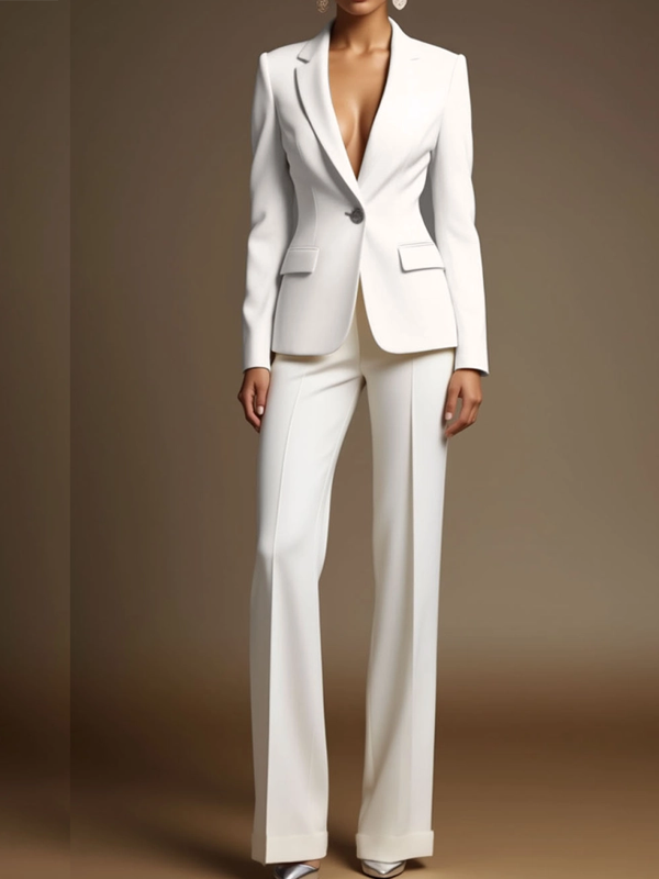 White Blazer And Trousers 2-Piece Suit