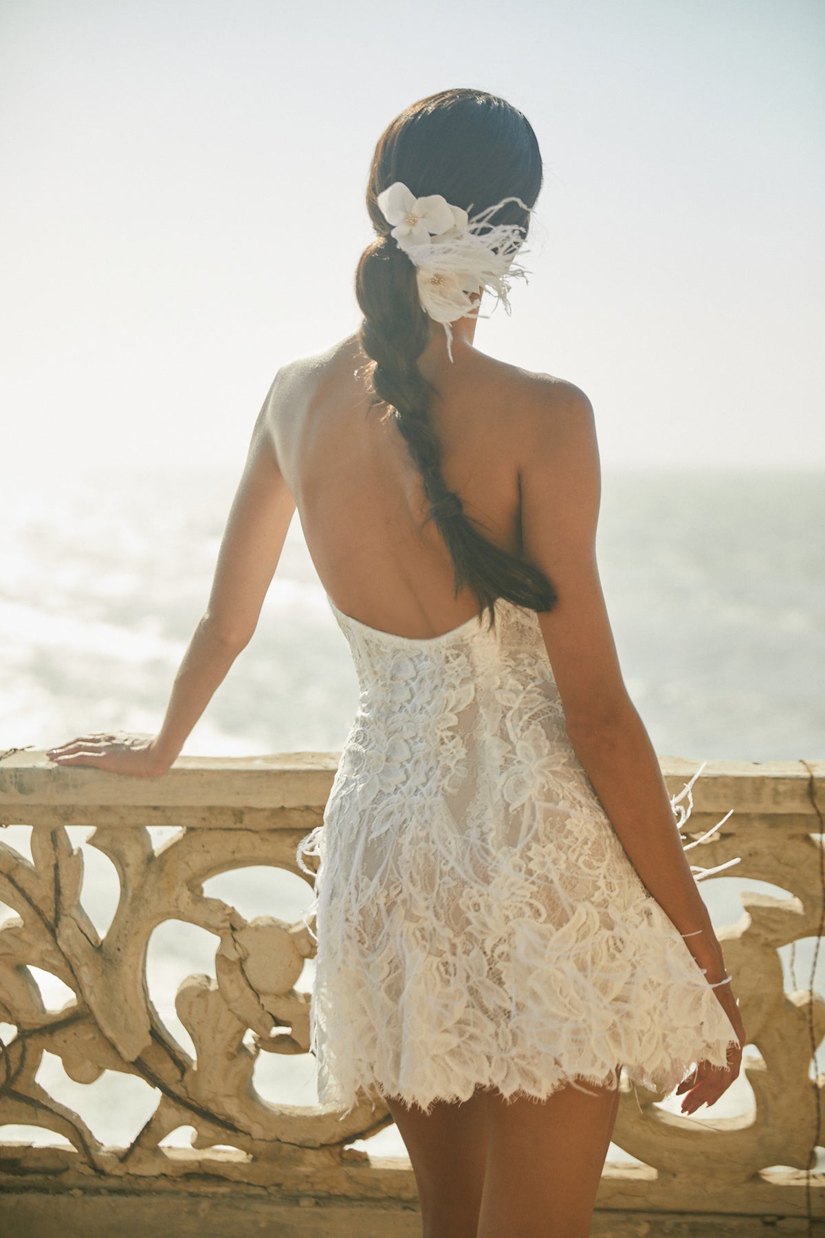 Straight Across Lace Appliques A-Line Short Wedding Dress