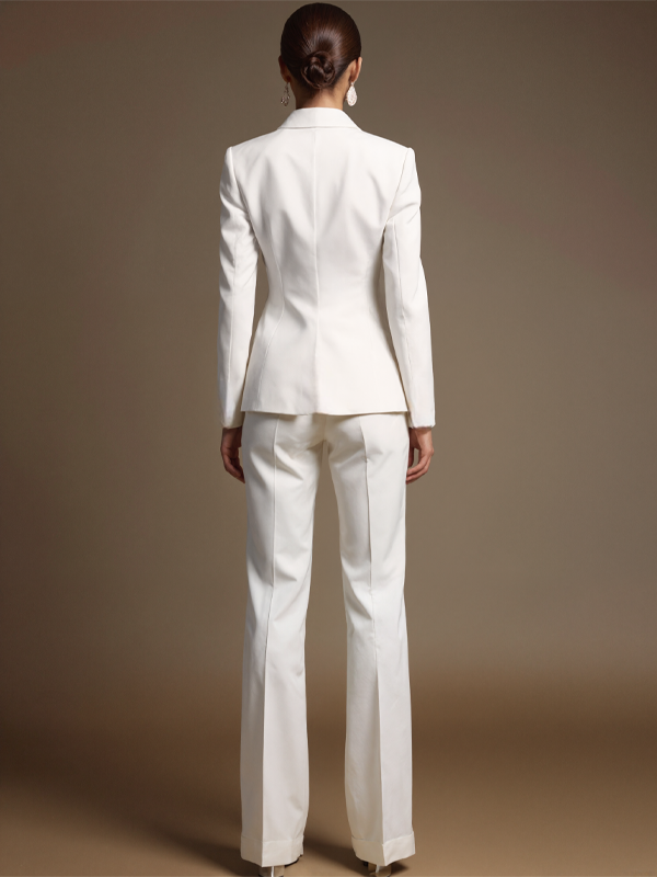White Blazer And Trousers 2-Piece Suit
