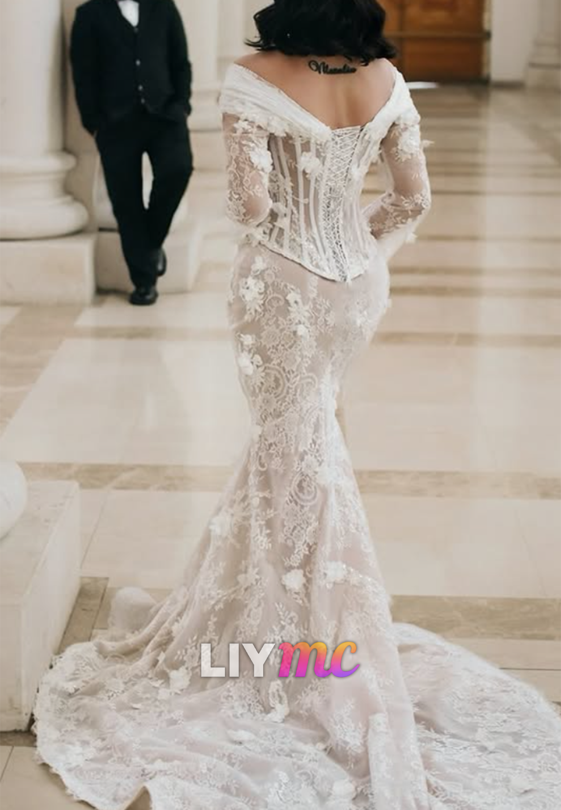 Corset Lace Mermaid Wedding Dress