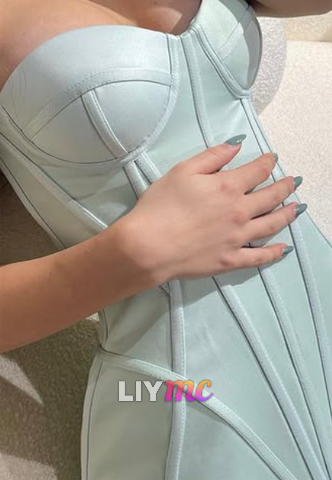 Strapless Pleated Corset Mini Dress