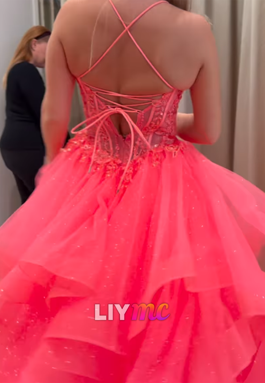 Tiered Ball Gown with Corset Bodice