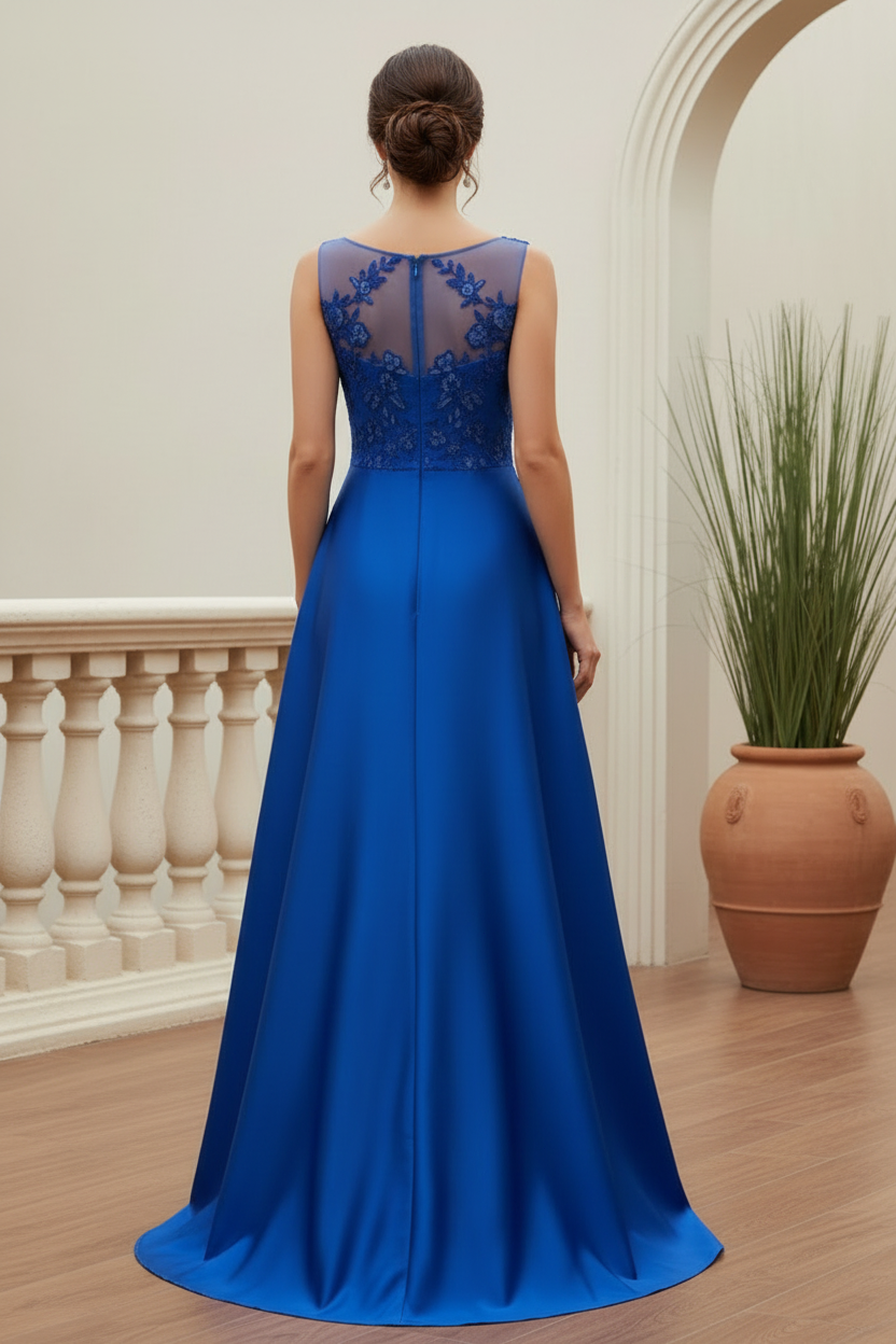 Illusion Lace Bodice A-Line Evening Gown