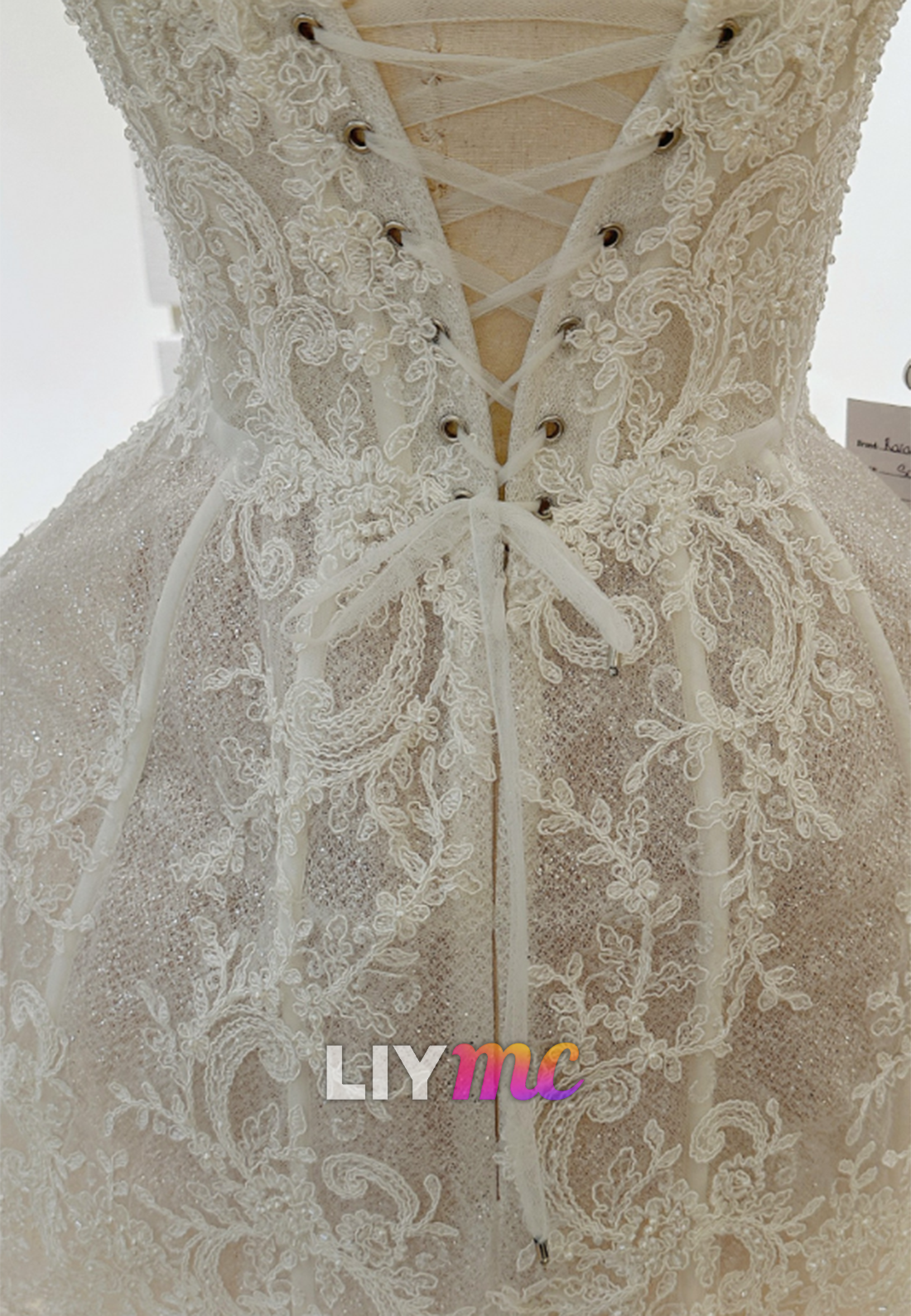 Strapless Lace Corset Mini Wedding Dress