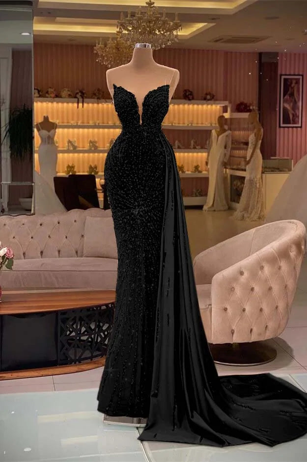 Stunning Gold Sweetheart Sleevelss Mermaid Beadings Evening Dress Ruffle With Rhinestone