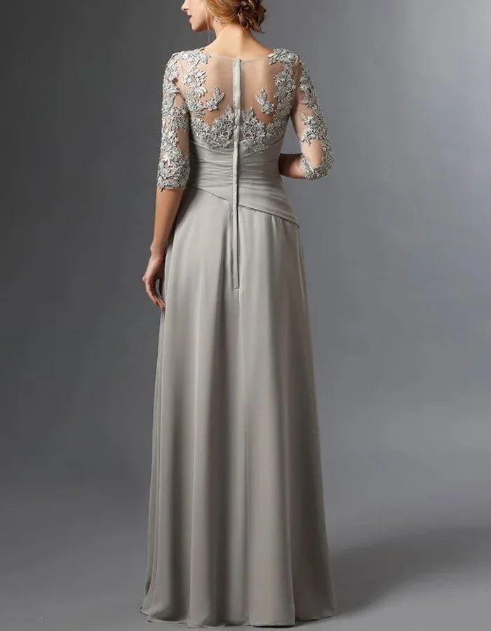 Square Collar Design Solid Lace Maxi Dress