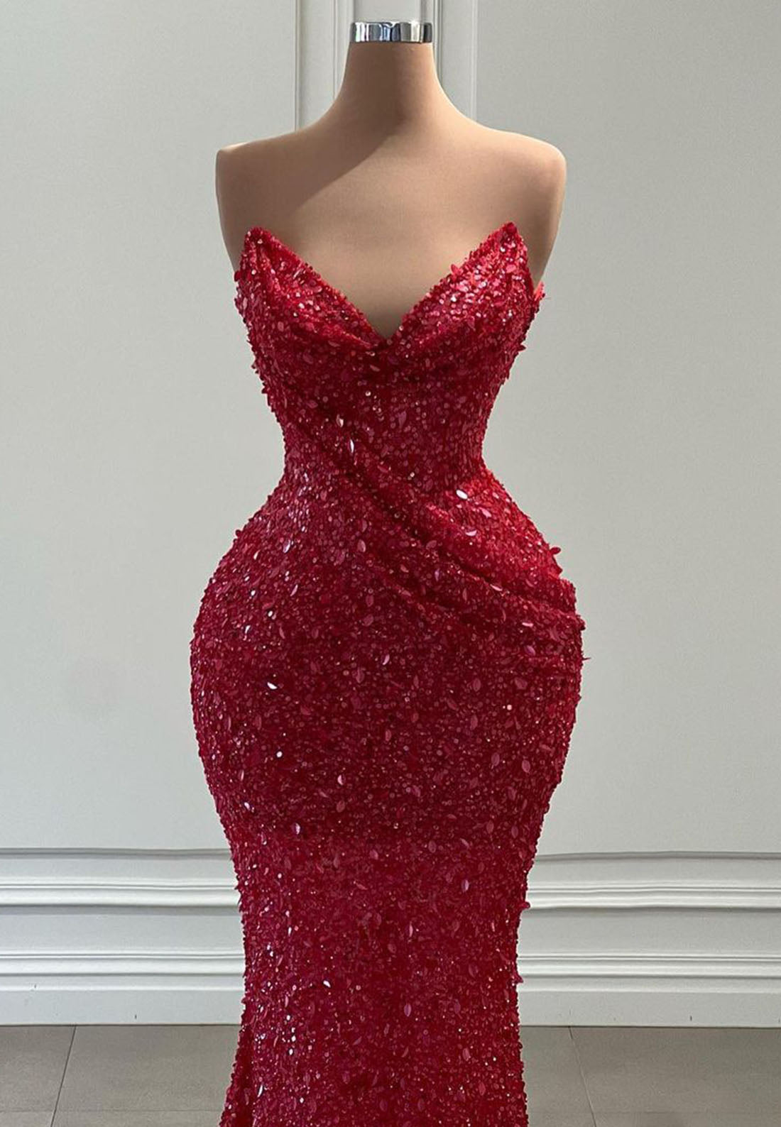 LP750 - A-Line V-Neck Sequined Evening dress