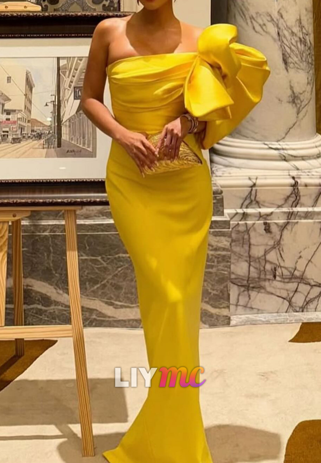 Asymmetrical Sleeveless Sleek Fitted Mermaid Evening Dress