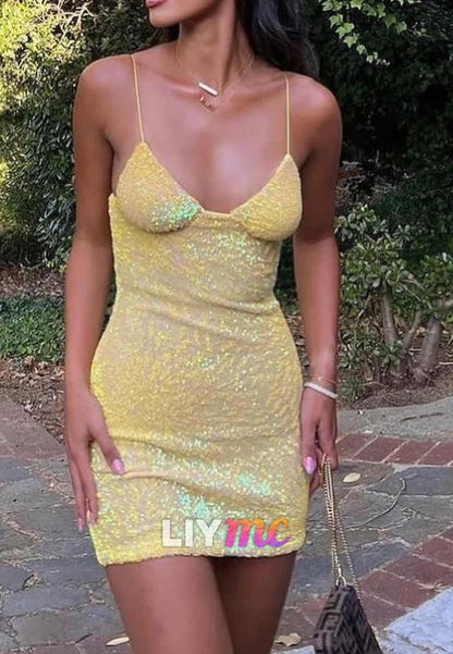 Sweetheart Sequins Sparkly Sheath Party Homecoming Dress