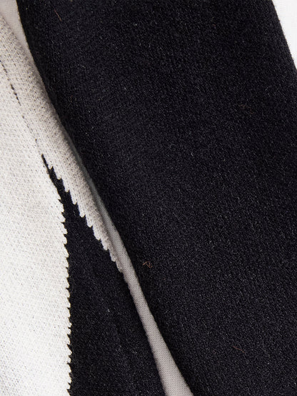 Elegant Monochrome Contrast One - Shoulder Bodycon Dress