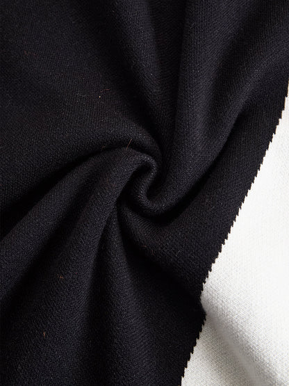 Elegant Monochrome Contrast One - Shoulder Bodycon Dress