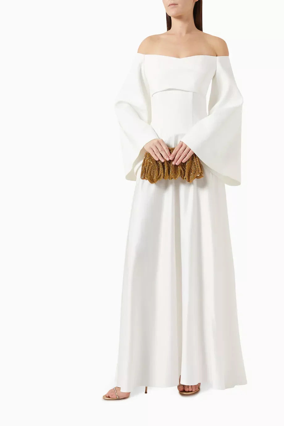 Off-Shoulder Long Sleeves A-Line Evening Dress