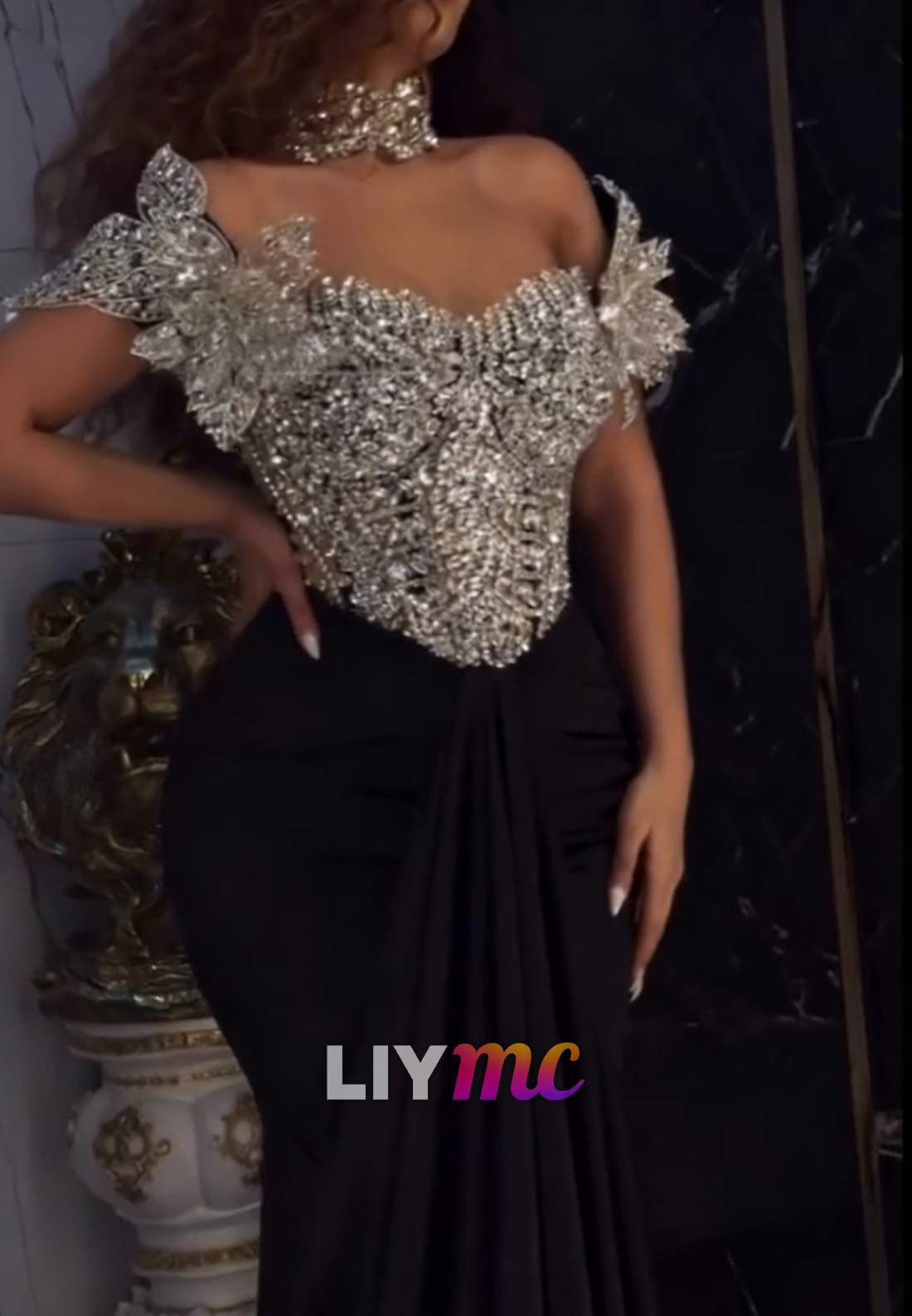 Sweetheart Beaded Sparkly Mermaid Prom Dress