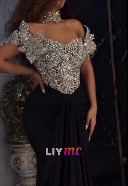 Sweetheart Beaded Sparkly Mermaid Prom Dress